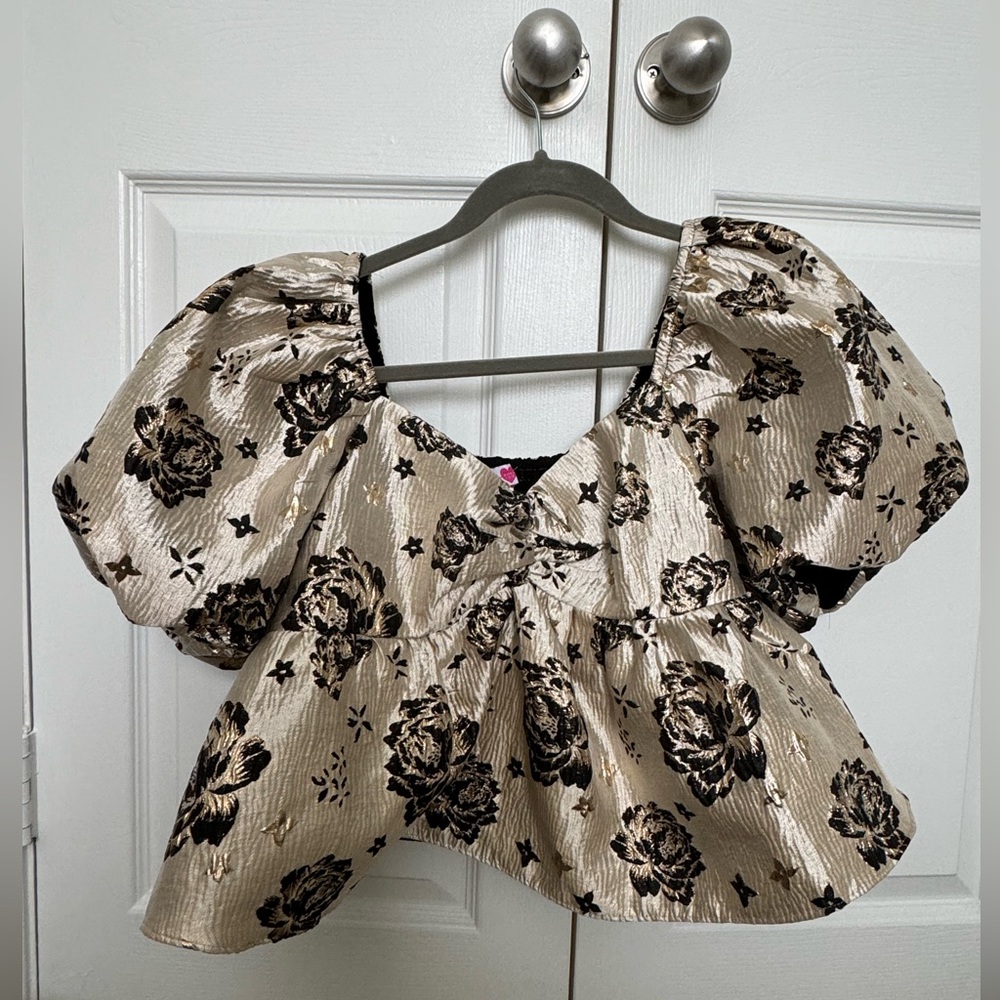 Buddy Love Gold Peplum Top! Worn one time!!